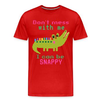Crocodile crocodile, funny saying, pun - Men's Premium Organic T-Shirt - red - Front - Damien (186cm)