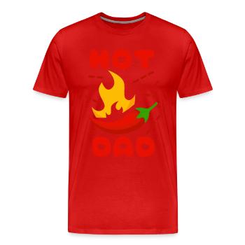 Papa-Papa Fête des Pères, dicton drôle, papa chaud - T-shirt bio Premium Homme - rouge - Devant - Damien (186cm)