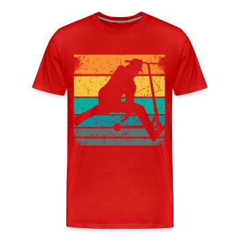 Stunt Scooter Kinder Trick Scooter Tretroller Fun - Männer Premium Bio T-Shirt - Rot - Vorne - Damien (186cm)