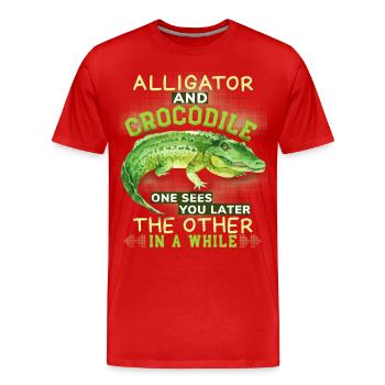 Krokodil-Crocodile Alligatoren lustiger Spruch Pun - Männer Premium Bio T-Shirt - Rot - Vorne - Damien (186cm)