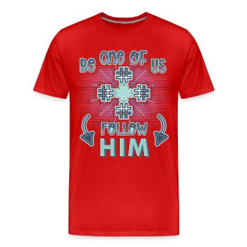 Chrétien disant Jésus-Christ, Croix - T-shirt bio Premium Homme - rouge - Devant - Damien (186cm)