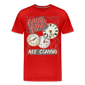 Dire avec montre, montre de poche, inspiration motivationnelle - T-shirt bio Premium Homme - rouge - Devant - Damien (186cm)