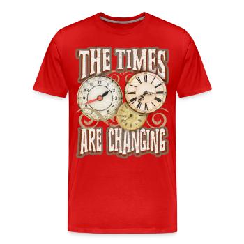 Dire avec montre, montre de poche, inspiration motivationnelle - T-shirt bio Premium Homme - rouge - Devant - Damien (186cm)