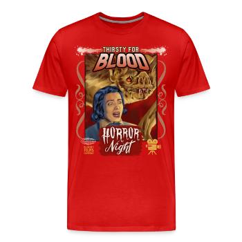 Vampir Blutsauger Horror Film Vintage-Filmplakat - Männer Premium Bio T-Shirt - Rot - Vorne - Damien (186cm)