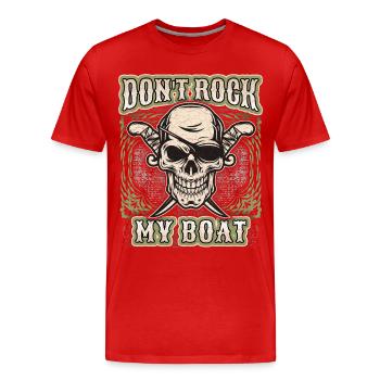 Laughing skull, skull, pirate skull - Men's Premium Organic T-Shirt - red - Front - Damien (186cm)