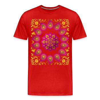 Paisley pattern, paisley mandala, vintage paisley - Men's Premium Organic T-Shirt - red - Front - Damien (186cm)