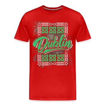 Dublin Dublin-Irlande Irlande, en disant, logo de Dublin - T-shirt bio Premium Homme - rouge - Devant - Damien (186cm)