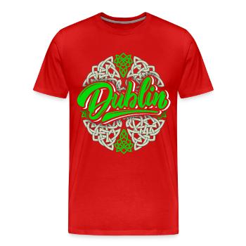 Dublin Dublin-Irlande Irlande, Logo Dublin, Celtic - T-shirt bio Premium Homme - rouge - Devant - Damien (186cm)