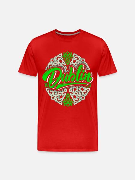 Dublin Dublin-Irland, Dublin logo, Celtic - Herre Premium T-shirt økologisk - rød