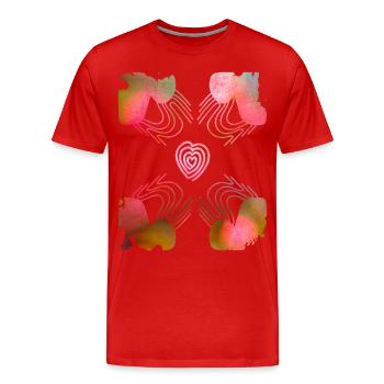 Valentine's Day, Heart, Wedding, Wedding, Romantic - Men's Premium Organic T-Shirt - red - Front - Damien (186cm)