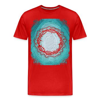 Dornenkrone, Jesus Christus, Christliche Kunst - Männer Premium Bio T-Shirt - Rot - Vorne - Damien (186cm)
