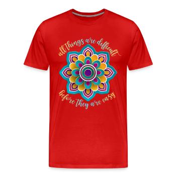 Mandala-Motivation, Motivationsspruch, Spruch - Männer Premium Bio T-Shirt - Rot - Vorne - Damien (186cm)