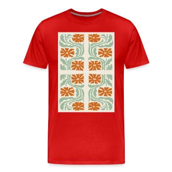 Art Nouveau, Arts & Crafts, Esthétique, Vintage-1900 - T-shirt bio Premium Homme - rouge - Devant - Damien (186cm)
