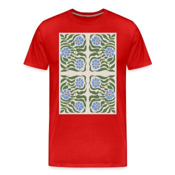 Art Nouveau, Arts & Crafts, Esthétique, Vintage-1900 - T-shirt bio Premium Homme - rouge - Devant - Damien (186cm)