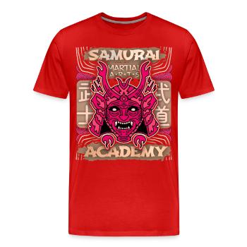 Japan Samurai Warriors, Samurai Academy Japan Comic - Men's Premium Organic T-Shirt - red - Front - Damien (186cm)