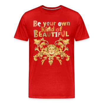 Beau dicton, putto, ange, aquarelle d’ange - T-shirt bio Premium Homme - rouge - Devant - Damien (186cm)