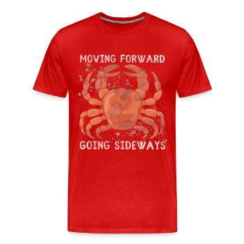 Crabe, crabe de mer, crustacé drôle de dicton - T-shirt bio Premium Homme - rouge - Devant - Damien (186cm)
