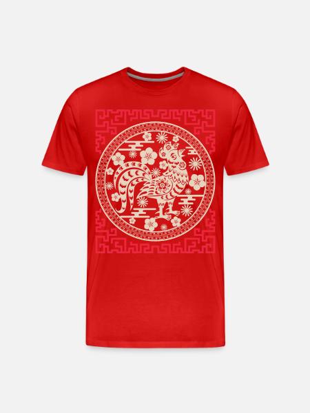 Kinesiskt horoskop Kina år av tuppen - Organic T-shirt Ekologisk premium-T-shirt herr - röd