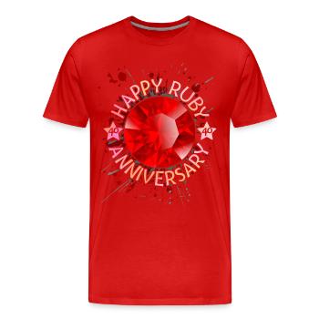 Ruby wedding, wedding anniversary 40 years - Men's Premium Organic T-Shirt - red - Front - Damien (186cm)