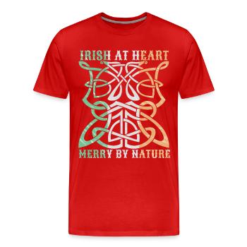 Irlande irlandaise ornement celtique drôle de dicton - T-shirt bio Premium Homme - rouge - Devant - Damien (186cm)