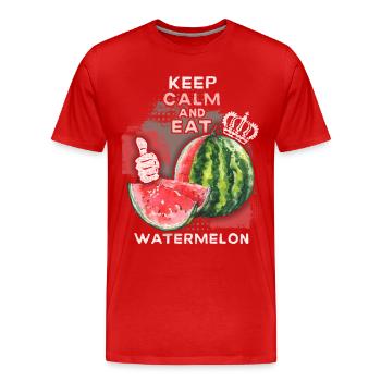 Wassermelone lustiger Spruch Eat-Watermelon - Männer Premium Bio T-Shirt - Rot - Vorne - Damien (186cm)