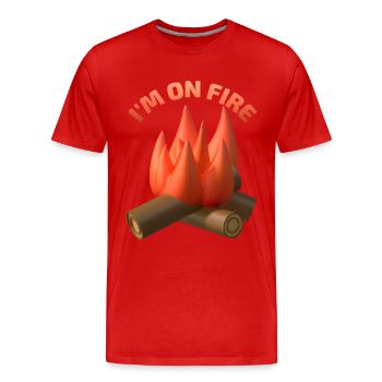 Enthusiastisch, Enthusiasmus, Motivationsspruch - Männer Premium Bio T-Shirt - Rot - Vorne - Damien (186cm)