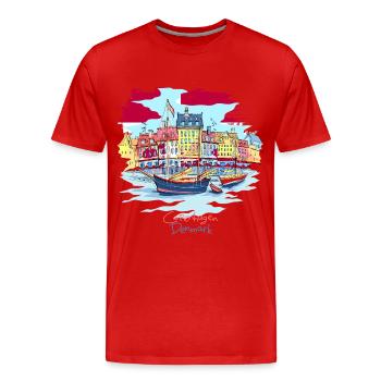 Danemark Copenhague T-shirt Danois Danois - T-shirt bio Premium Homme - rouge - Devant - Damien (186cm)