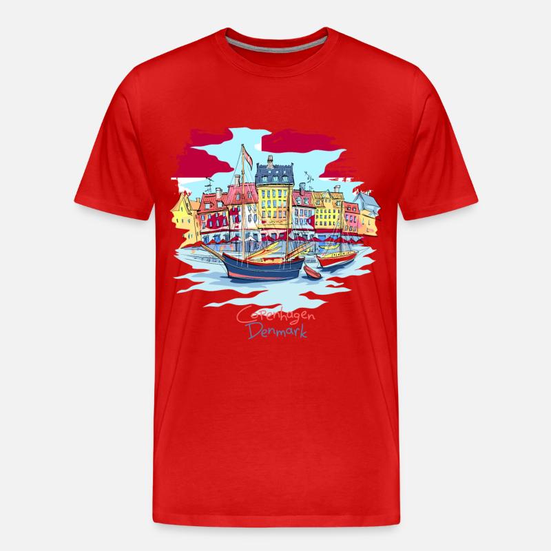 Denmark Copenhagen Danish Danmark Tshirt - Men's Premium Organic T-Shirt - red