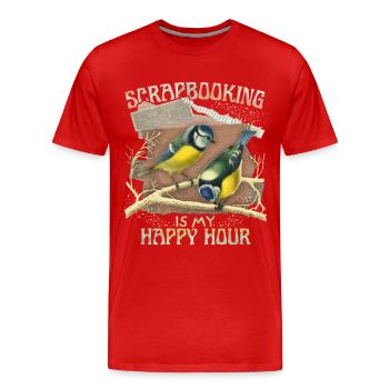 Illustration vintage Meise, album de coupures - T-shirt bio Premium Homme - rouge - Devant - Damien (186cm)