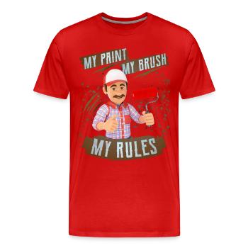 Maler, Malermeister, Anstreicher lustiger Spruch - Männer Premium Bio T-Shirt - Rot - Vorne - Damien (186cm)