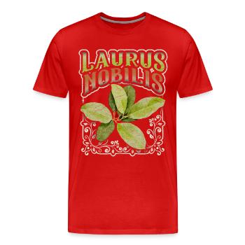 Bay leaf, bay leaf, Laurus-Nobilis - Men's Premium Organic T-Shirt - red - Front - Damien (186cm)