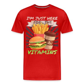 Junk-Food, Fast Food, Hamburger lustiger Spruch - Männer Premium Bio T-Shirt - Rot - Vorne - Damien (186cm)
