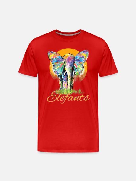 Elephant - Safari Tshirt - Men's Premium Organic T-Shirt - red