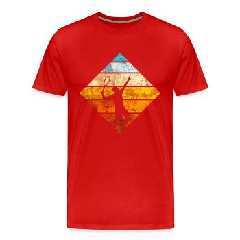Tennis serve vintage gunge - Joueur de tennis - T-shirt bio Premium Homme - rouge - Devant - Damien (186cm)
