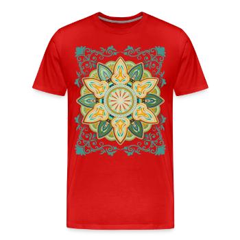 Vintage Design Mandala Design Vintage Mandala - T-shirt bio Premium Homme - rouge - Devant - Damien (186cm)