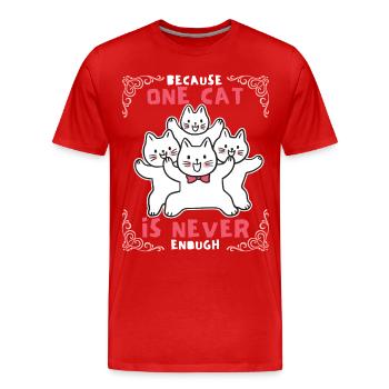 Chat, drôle de dicton, beaucoup de chats, maman chat - T-shirt bio Premium Homme - rouge - Devant - Damien (186cm)