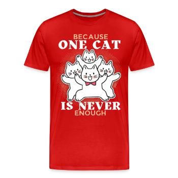 Chat, drôle de dicton, beaucoup de chats, papa chat - T-shirt bio Premium Homme - rouge - Devant - Damien (186cm)