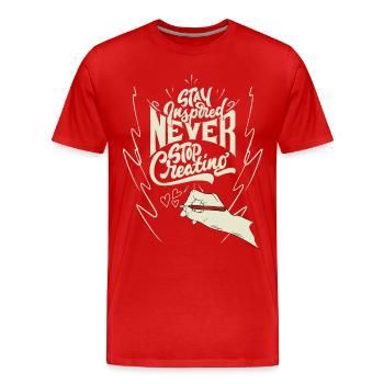 Saying for artists Artist Painter and draughtsman - Men's Premium Organic T-Shirt - red - Front - Damien (186cm)