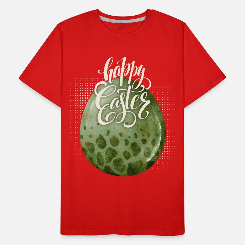 Easter, Dinosaur Egg, Happy Easter Typography Men's Premium Organic T-Shirt