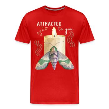 Bougie de mite de la Saint-Valentin Drôle d’amour Dire - T-shirt bio Premium Homme - rouge - Devant - Damien (186cm)
