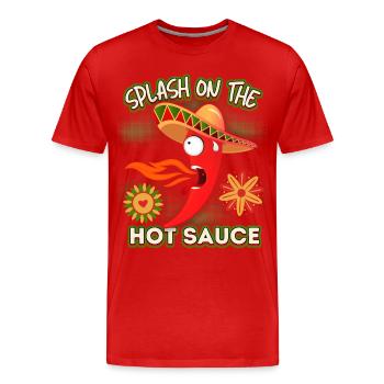Pepperoni, sauce piquante, Mexique drôle de dicton - T-shirt bio Premium Homme - rouge - Devant - Damien (186cm)