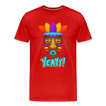 Aztecs, Mayan culture, tribal culture folklore mask - Men's Premium Organic T-Shirt - red - Front - Damien (186cm)