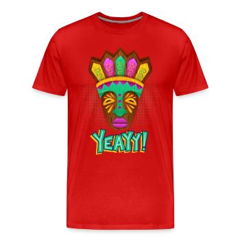 Aztecs, Mayan culture, tribal culture folklore mask - Men's Premium Organic T-Shirt - red - Front - Damien (186cm)