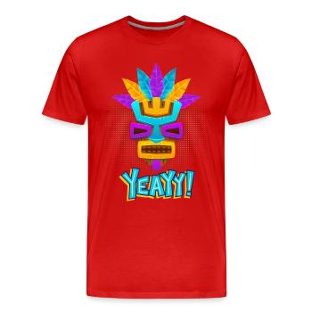 Aztecs, Mayan culture, tribal culture folklore mask - Men's Premium Organic T-Shirt - red - Front - Damien (186cm)