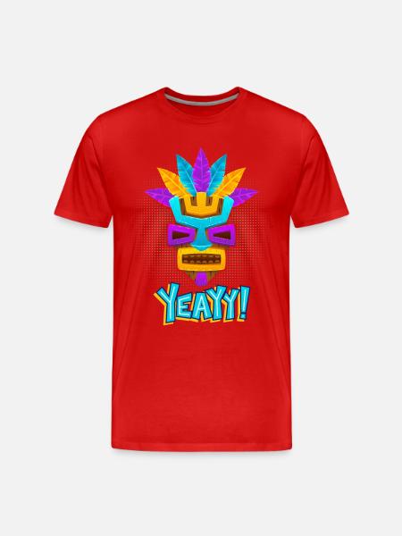 Aztecs, Mayan culture, tribal culture folklore mask - Men's Premium Organic T-Shirt - red