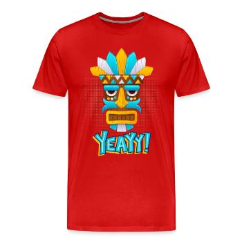 Aztecs, Mayan culture, tribal culture folklore mask - Men's Premium Organic T-Shirt - red - Front - Damien (186cm)