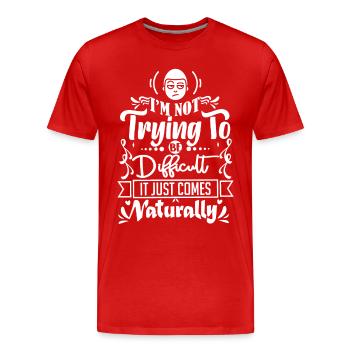 Sarcasme, drôle de dicton, introverti - T-shirt bio Premium Homme - rouge - Devant - Damien (186cm)