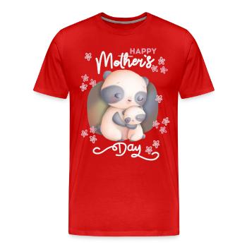 Fête des mères Mama-Mami Maman Maman Drôle Panda Ours - T-shirt bio Premium Homme - rouge - Devant - Damien (186cm)