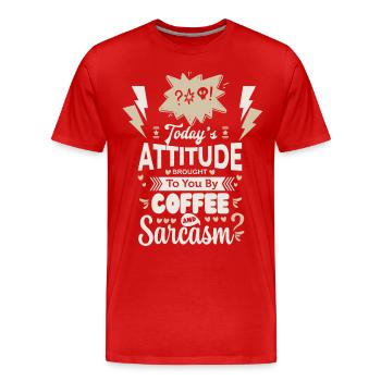 Typographie amusante de café et de sarcasme - T-shirt bio Premium Homme - rouge - Devant - Damien (186cm)