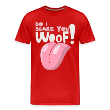Trame! Drôle de dicton pour les propriétaires de chiens Halloween - T-shirt bio Premium Homme - rouge - Devant - Damien (186cm)